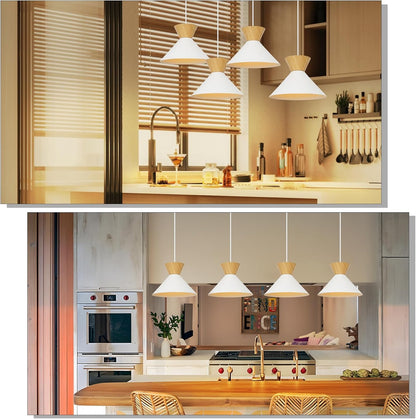 ZMH Pendelleuchte Modern Esszimmer Hängelampe: 2 x Esstischlampe Weiß E27 Metall Hängeleuchte Schlafzimmer Retro Hängend Esszimmerlampe Ø25cm Innen Pendellampe für Küche Wohnzimmer Flur Bar Resturant