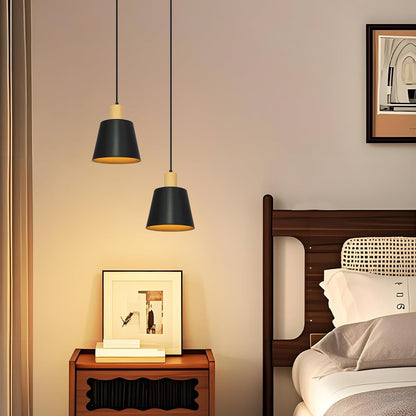 ZMH Hängelampe Vintage Esszimmer Pendelleuchte: 2er Industrial Hängeleuchte Ø20cm Schwarz Metall E27 Esstischlampe Retro Esszimmerlampe 1 Flammig Pendellampe für Küche Schlafzimmer Wohnzimmer Flur Bar