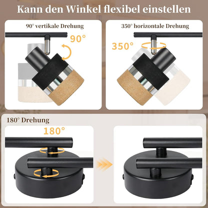 ZMH LED Deckenstrahler Deckenlampe Schwarz 4-1 Flammig Deckenleuchte