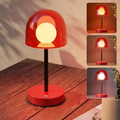 ZMH LED Tischlampe kabellos dimmbar Touch Akku Sandgrau