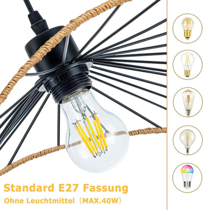 ZMH Hängeleuchte Schwarz Pendelleuchte Esstisch 2er Wohnzimmerlampe