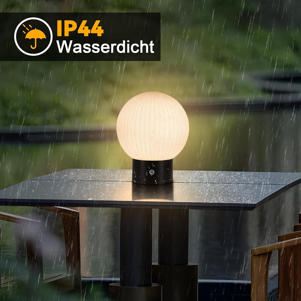 ZMH Tischlampe Kabellos Nachttischlampe LED Akku Tischleuchte Weiß Dimmbar
