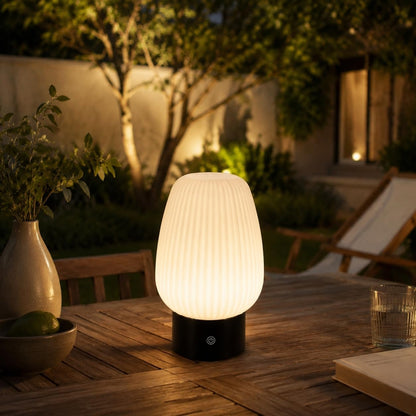 ZMH Nachttischlampe LED Tischlampe Akku - Tischleuchte Kabellos Aufladbar