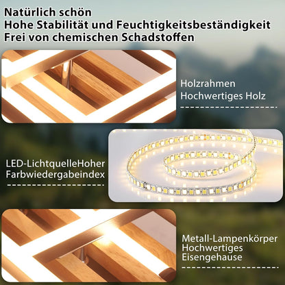 ZMH Deckenlampe LED Deckenleuchte Küche 41W Küchenlampe Schwarz Wohnzimmer