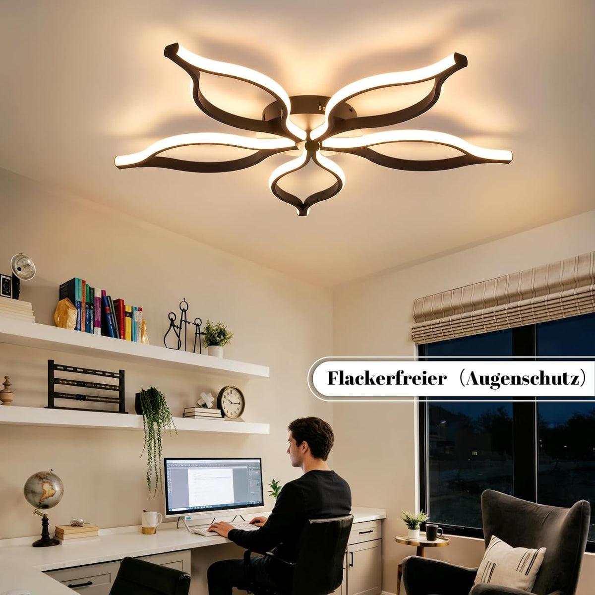 ZMH Deckenlampe Wohnzimmer LED Deckenleuchte - 80CM Wohnzimmerlampe
