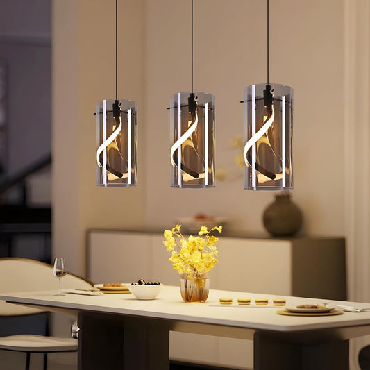 ZMH LED Pendelleuchte Esstisch Hängelampe Vintage Hängeleuchte Glas
