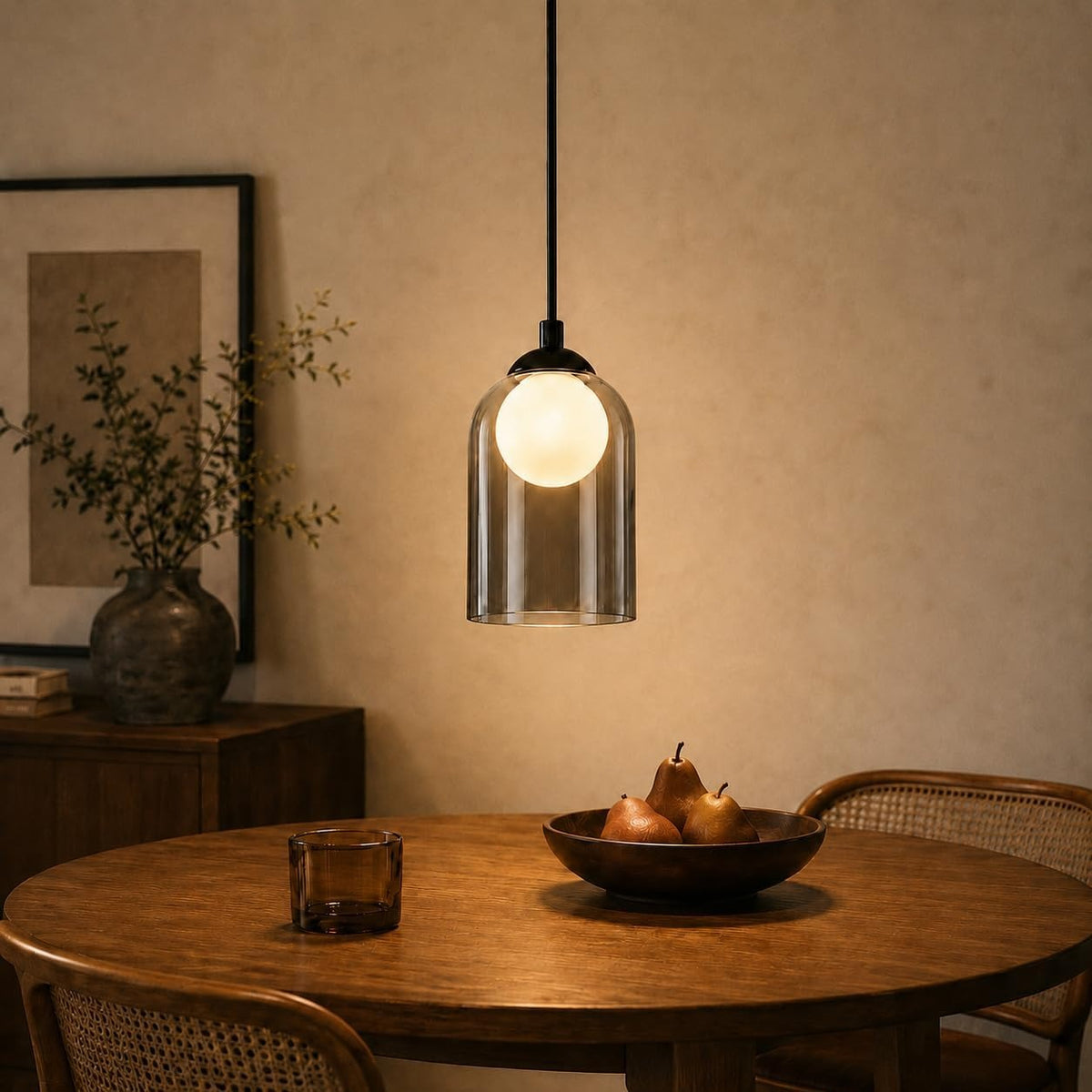 ZMH Hängelampe Schlafzimmer Hängeleuchte GlasVintage Pendelleuchte 1