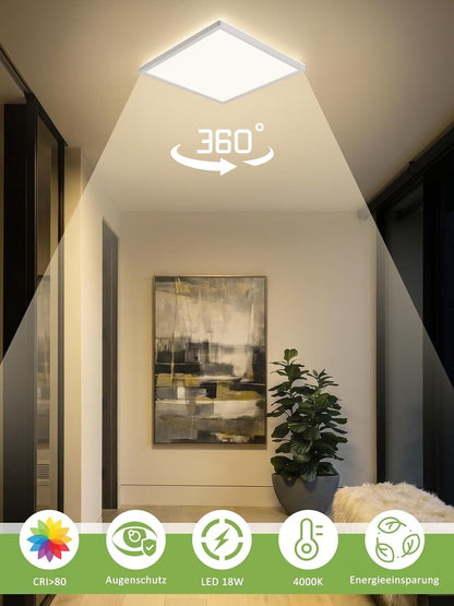 ZMH  LED-Deckenlampe mit Radar-Bewegungsmelder & Dämmerungssensor 18 W