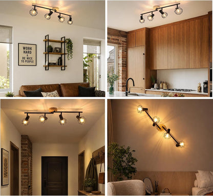 ZMH LED Deckenstrahler 1-4 Flammig Deckenlampe Schwarz Deckenleuchte