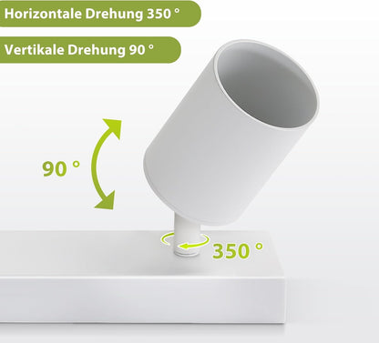 ZMH LED Deckenleuchte Weiß Deckenstrahler: GU10 Deckenlampe Spots 6 Flammig 330°Schwenkbar Deckenspots