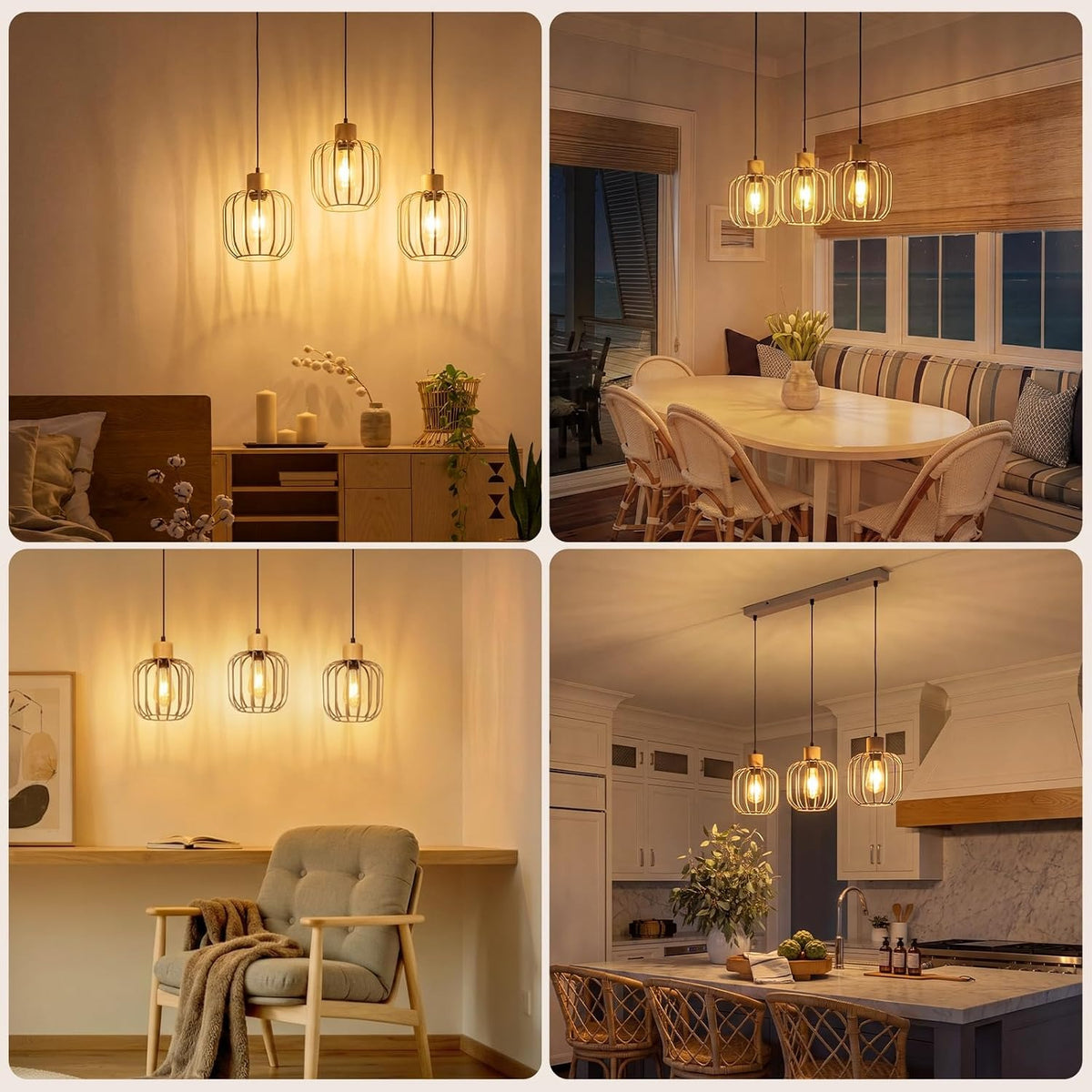ZMH Pendelleuchte Esstisch 1-3 Flammig Modern Esszimmer Hängelampe E27