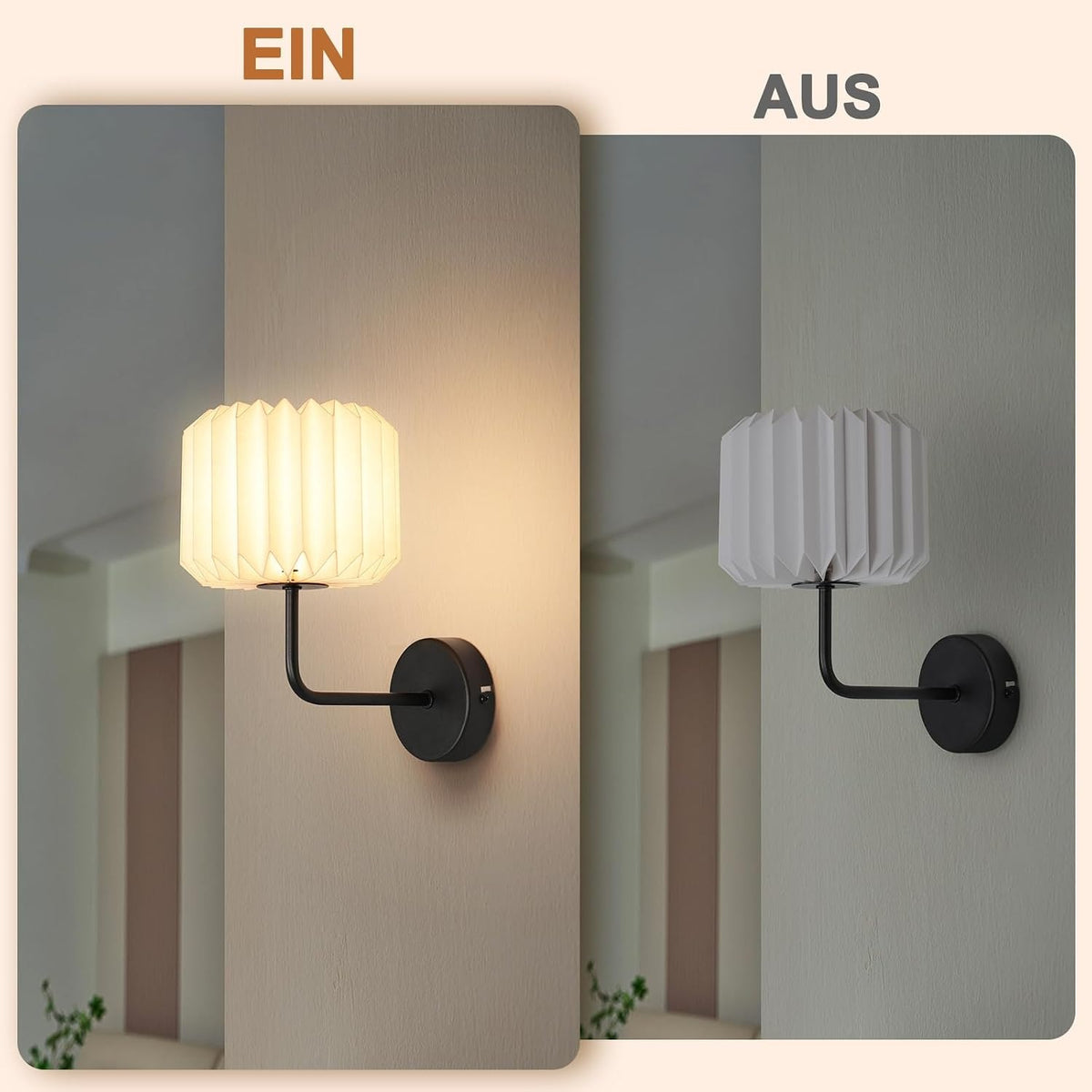 ZMH Wandleuchte Innen Wandlampe Schlafzimmer - Vintage Flur Wandbeleuchtung