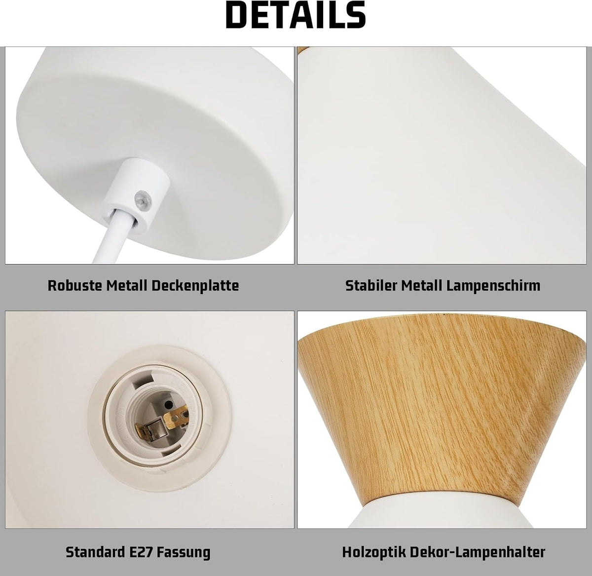 ZMH Pendelleuchte Modern Esszimmer Hängelampe: 2 x Esstischlampe Weiß E27 Metall Hängeleuchte Schlafzimmer Retro Hängend Esszimmerlampe Ø25cm Innen Pendellampe für Küche Wohnzimmer Flur Bar Resturant