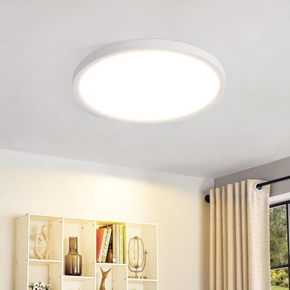 Deckenlampe LED Deckenleuchte Flach - Rund Badezimmerlampe 18CM IP44 Wasserdicht Badlampe Küchenlampe Decke Weiß Flurlampe 15W Augenschutz 3000K Warmweiß Schlafzimmerlampe