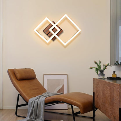 ZMH LED Deckenlampe Küche Deckenleuchte Schwarz in Holzoptik Küchenlampe