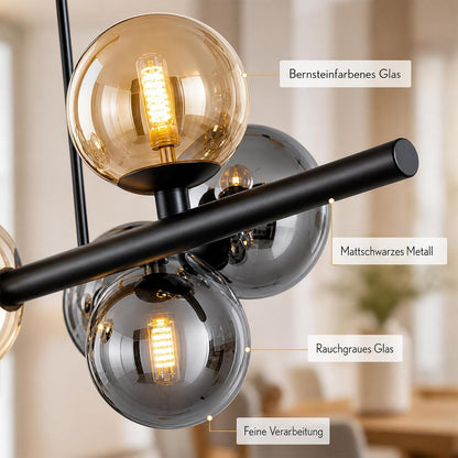 ZMH Pendelleuchte Esstisch Hängelampe Glas Esszimmerlampe 10 Flammig