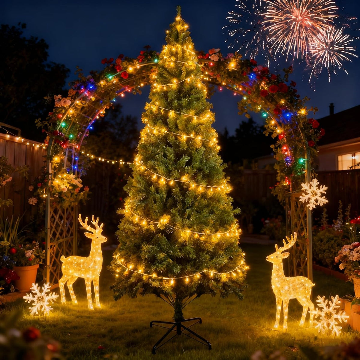 ZMH Künstlicher Weihnachtsbaum 210 cm - Spritzguss Mix aus naturgetreuem PVC