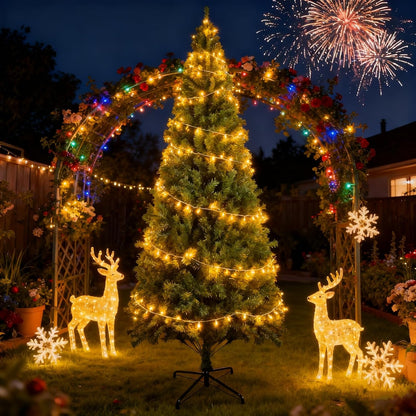 ZMH Künstlicher Weihnachtsbaum 210 cm - Spritzguss Mix aus naturgetreuem PVC