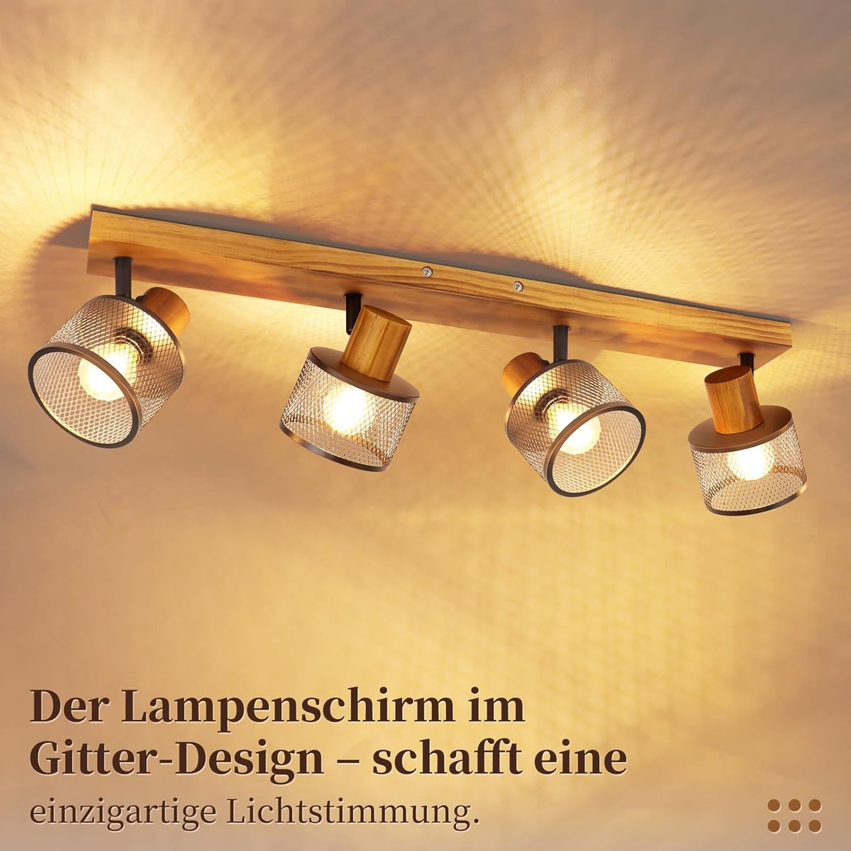 ZMH Deckenstrahler 4-1 Flammig Deckenlampe Vintage Spots Deckenleuchte Küche