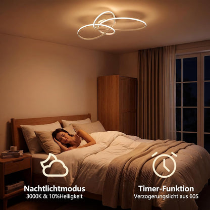 ZMH LED Deckenlampe Wohnzimmer Deckenleuchte 30W Modern Schlafzimmerlampe
