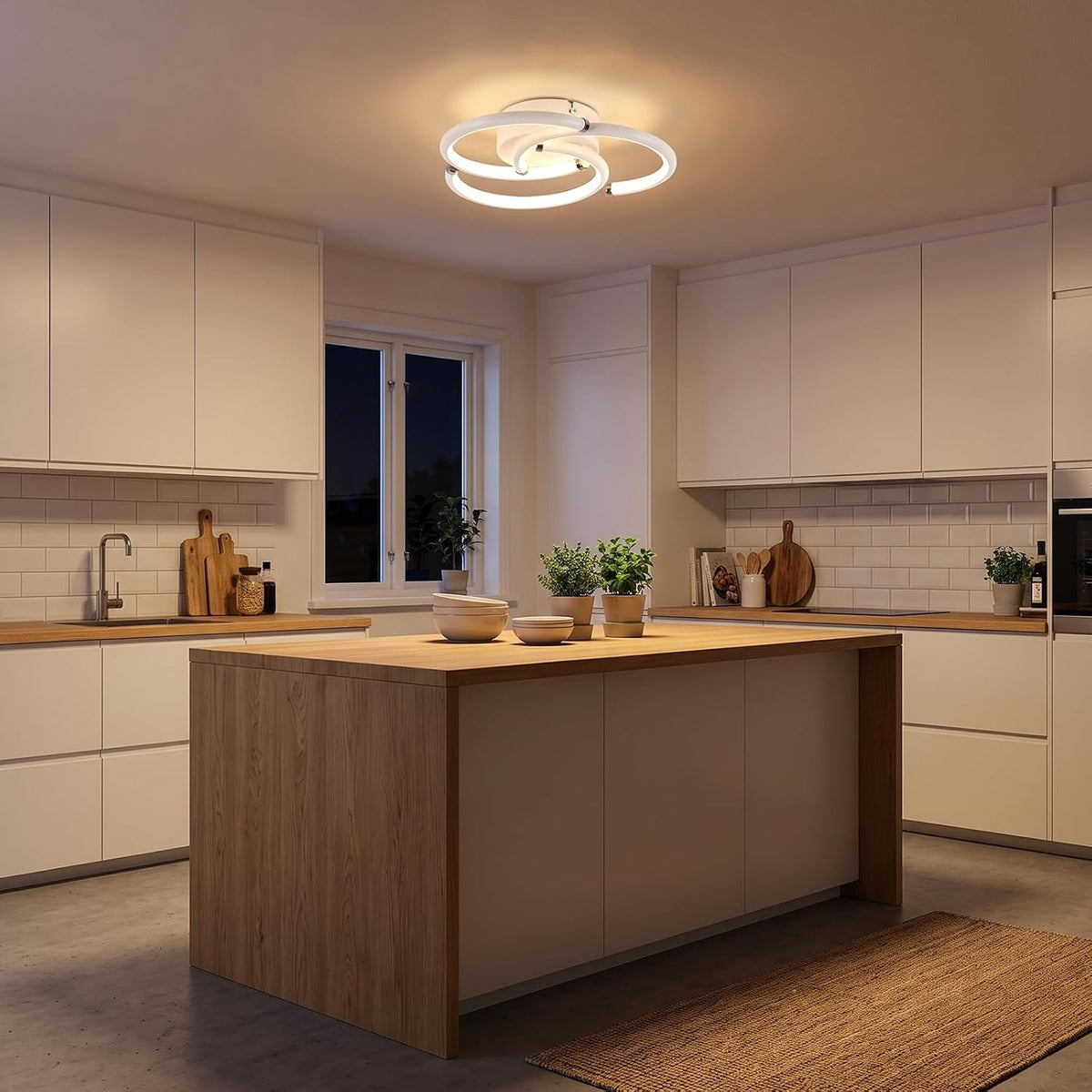 ZMH Deckenlampe Küche LED Deckenleuchte 24W 3000K Schlafzimmerlampe