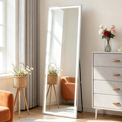 ZMH Ganzkörperspiegel Mit Beleuchtung,150cm Standspiegel Wandspiegel