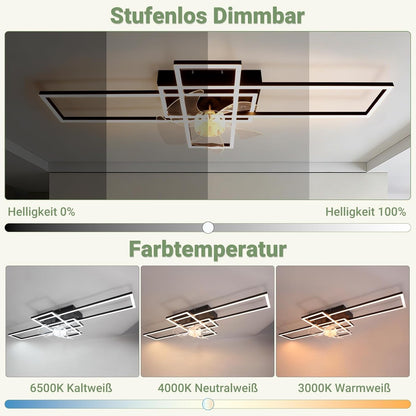 ZMH Deckenventilator mit Beleuchtung Deckenleuchte LED Deckenlampe