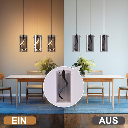 ZMH LED Pendelleuchte Esstisch Hängelampe Vintage Hängeleuchte Glas