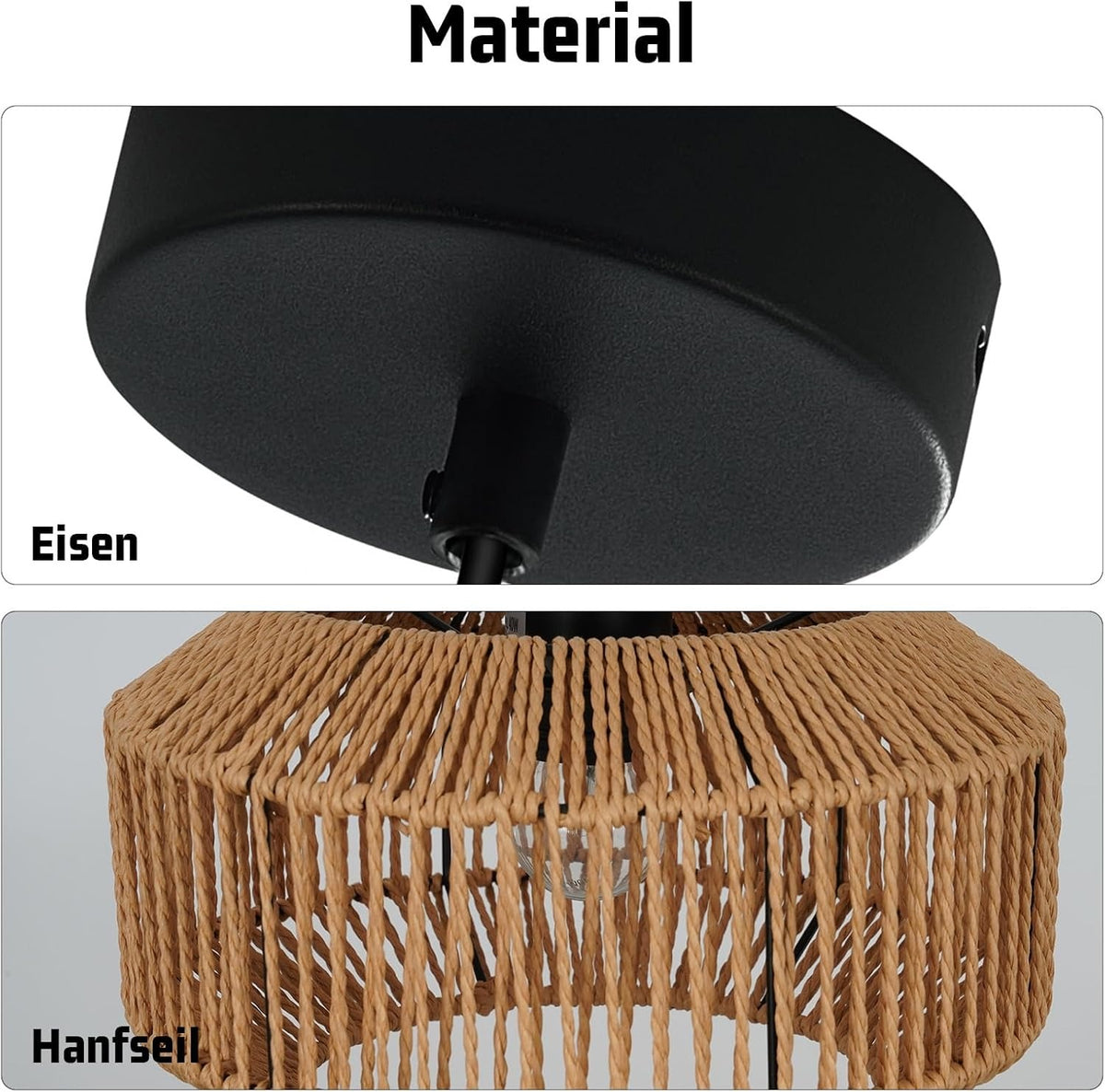 ZMH Hängelampe Vintage Pendelleuchte Esstisch - Φ25 Boho Hängeleuchte