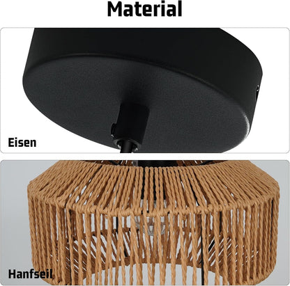 ZMH Hängelampe Vintage Pendelleuchte Esstisch - Φ25 Boho Hängeleuchte