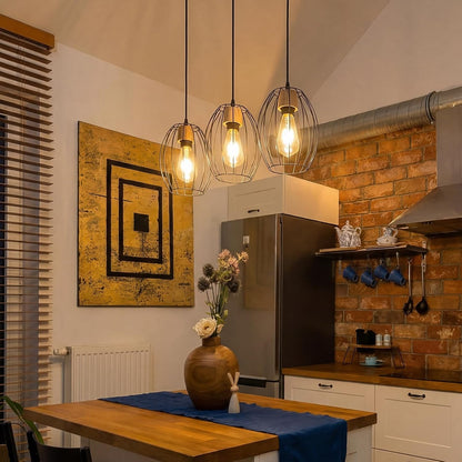 ZMH Hängelampe Vintage Pendelleuchte Esstisch - 3 flammig Esstischlampe