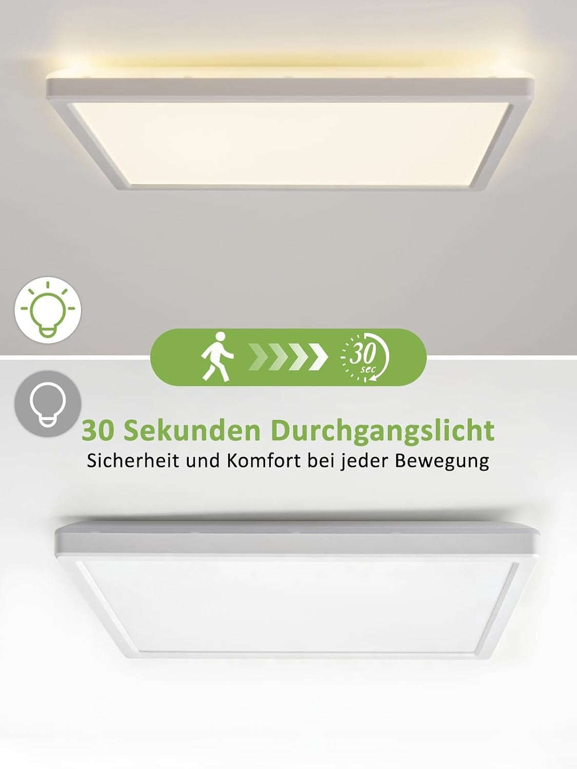 ZMH  LED-Deckenlampe mit Radar-Bewegungsmelder & Dämmerungssensor 18 W