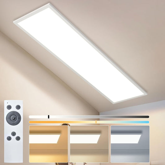 ZMH  LED Deckenleuchte 100x25cm-120x30cm Deckenlampe Panel Stufenlos Dimmbar Weiß