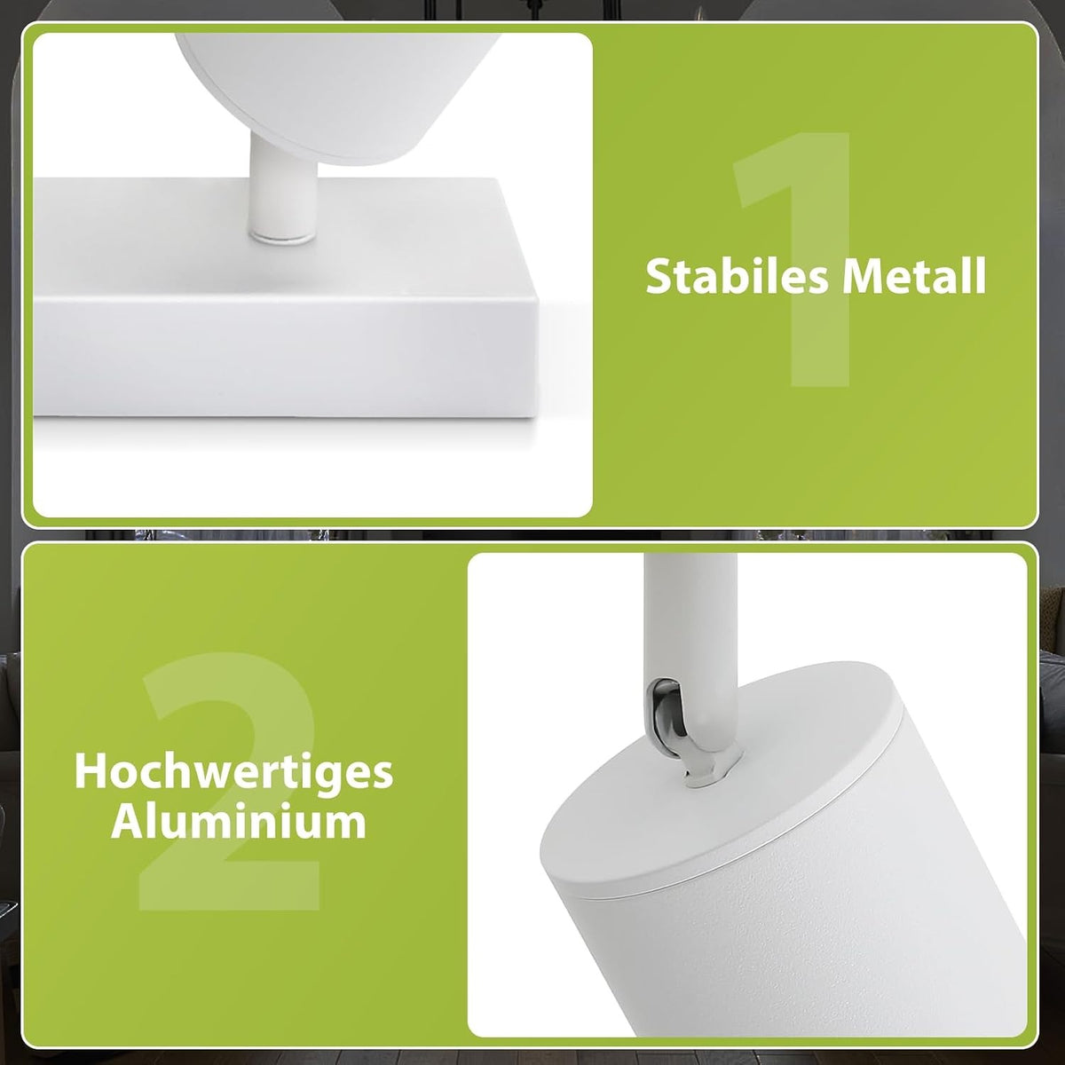 ZMH LED Deckenleuchte Weiß Deckenstrahler: GU10 Deckenlampe Spots 6 Flammig 330°Schwenkbar Deckenspots