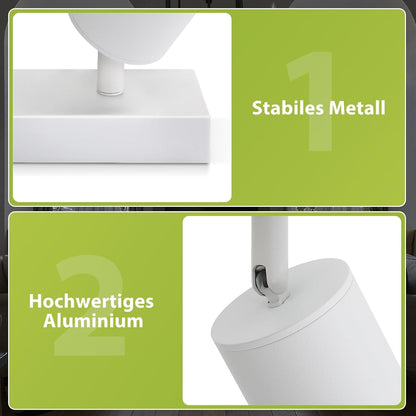 ZMH LED Deckenleuchte Weiß Deckenstrahler: GU10 Deckenlampe Spots 6 Flammig 330°Schwenkbar Deckenspots