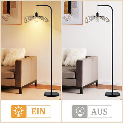 ZMH Stehlampe Schwarz Leselampe Wohnzimmer Standleuchte