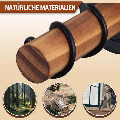 ZMH Wandleuchte mit Schalter Wandlampe Vintage: Holz Wandbeleuchtung Schwarz E27 industrial Wandstrahler aus Metall Retro Bettlampe für Wohnzimmer Schlafzimmer Flur Restaurant - Ohne Leuchtmittel