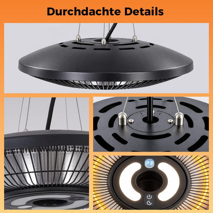 ZMH Infrarotheizung Heizstrahler Deckenmontage Outdoor 2000 Watt Mit