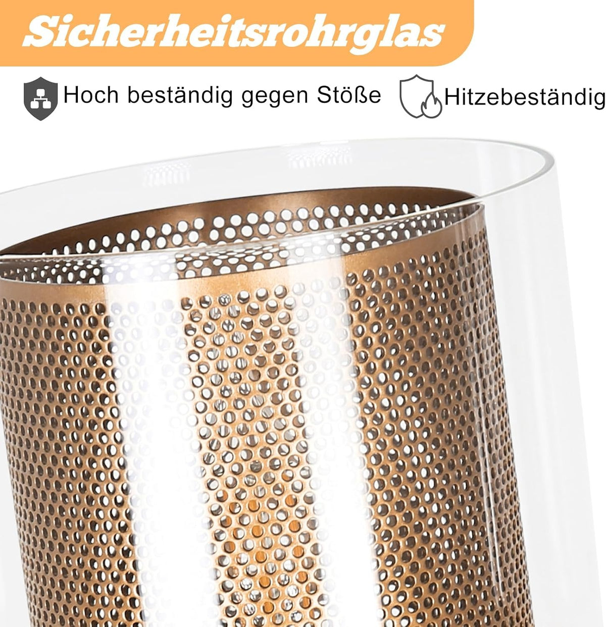 ZMH Hängelampe Vintage Pendelleuchte 1 Flammig Glas Gold Hängeleuchte mit