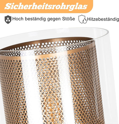 ZMH Hängelampe Vintage Pendelleuchte 1 Flammig Glas Gold Hängeleuchte mit