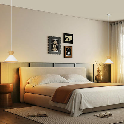 ZMH Pendelleuchte Modern Esszimmer Hängelampe: 2 x Esstischlampe Weiß E27 Metall Hängeleuchte Schlafzimmer Retro Hängend Esszimmerlampe Ø25cm Innen Pendellampe für Küche Wohnzimmer Flur Bar Resturant