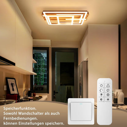 ZMH Deckenlampe LED Deckenleuchte Küche 41W Küchenlampe Schwarz Wohnzimmer