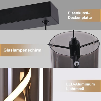 ZMH LED Pendelleuchte Esstisch Hängelampe Vintage Hängeleuchte Glas