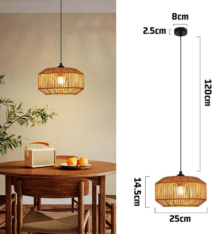 ZMH Hängelampe Vintage Pendelleuchte Esstisch - Φ25 Boho Hängeleuchte