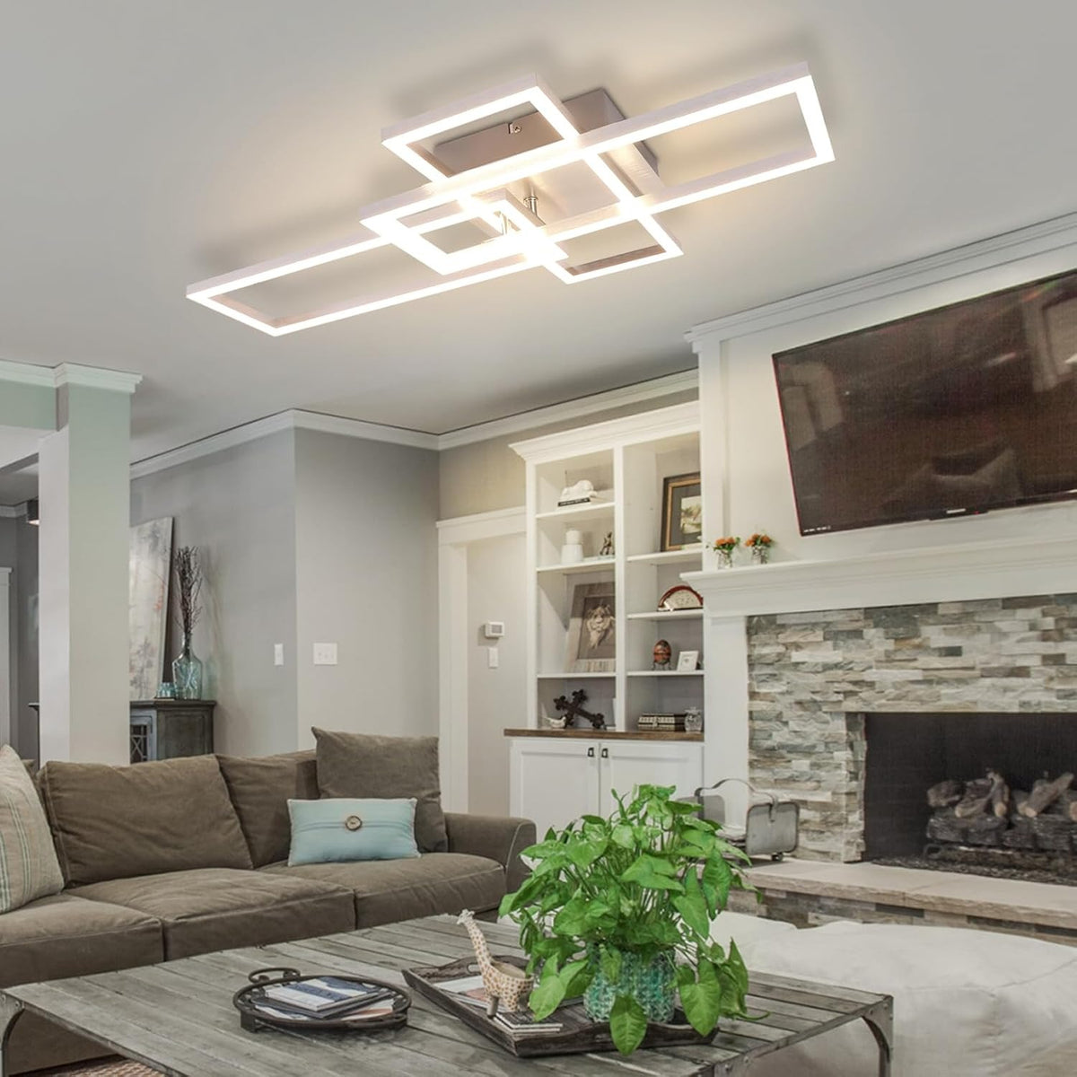 ZMH LED Deckenlampe Wohnzimmer Deckenleuchte: 36W Wohnzimmerlampe mit
