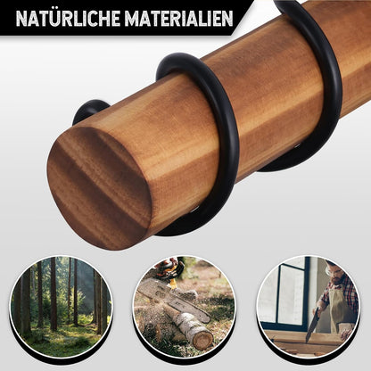 ZMH Vintage Stehlampe Holz Stehleuchte Wohnzimmer Schwarz aus Metall