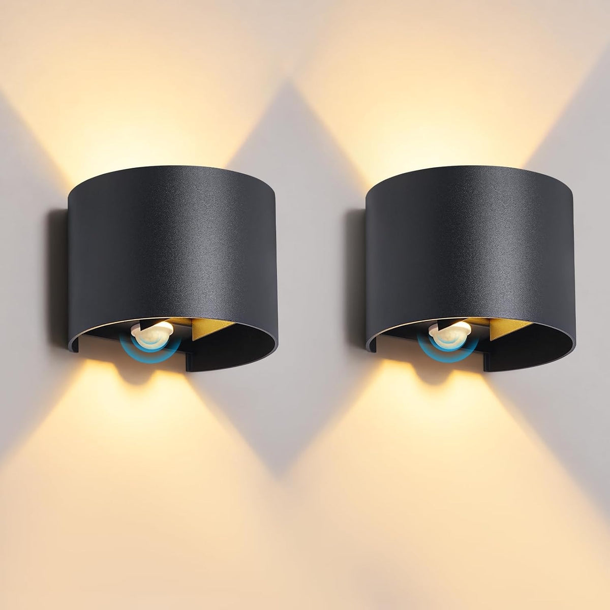 ZMH LED Aussenlampe mit Bewegungsmelder 4 Stück Außenwandleuchte 3000K