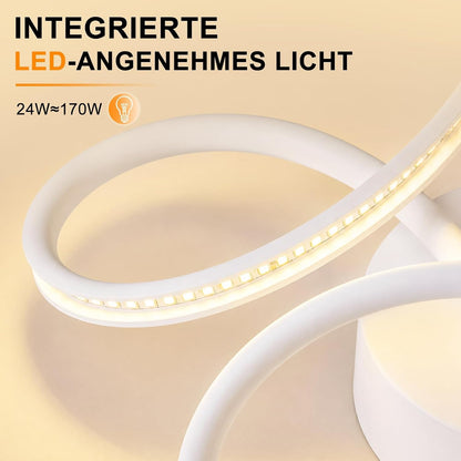 ZMH Deckenlampe Schlafzimmer LED Deckenleuchte 24W 3000K Schlafzimmerlampe