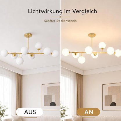 ZMH Deckenlampe 8 Flammig Wohnzimmer Deckenleuchte Schlafzimmer Modern G9