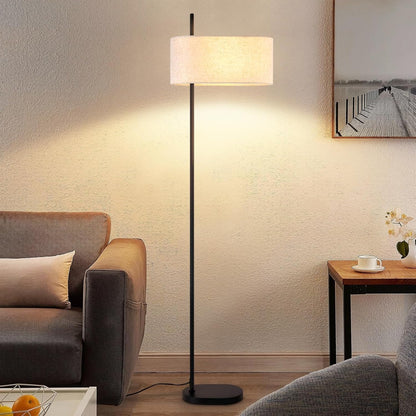 ZMH Stehlampe Vintage Stehleuchte Wohnzimmer Standlampe Stoffschirm